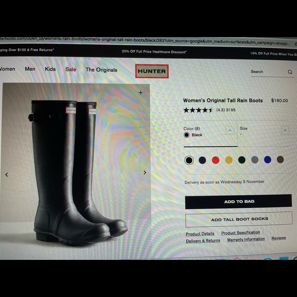 Hunter Black Rainboot